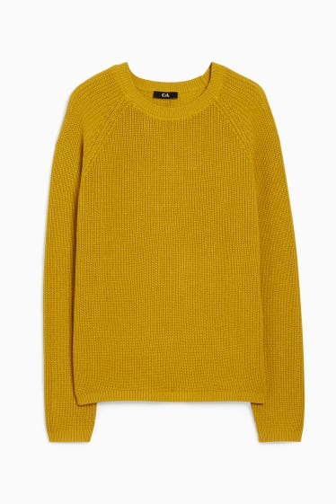 Femmes - Pullover basique - jaune moutarde