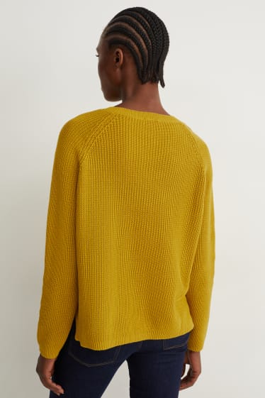Femmes - Pullover basique - jaune moutarde