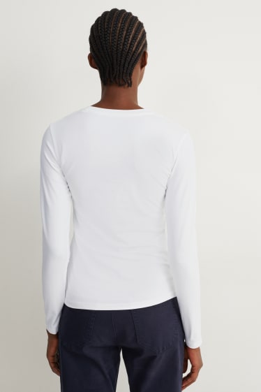 Dona - Paquet de 2 - samarreta de màniga llarga bàsica - blanc