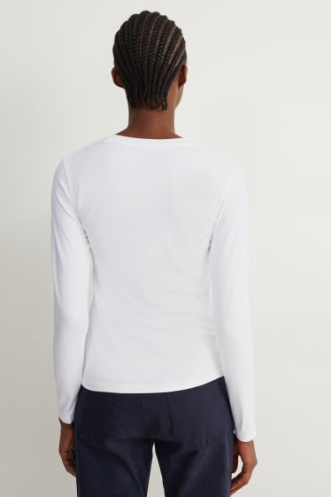 Donna - Confezione da 2 - maglia a maniche lunghe basic - bianco