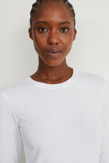 Kobiety - Wielopak, 2 szt. - koszulka z długim rękawem basic - biały