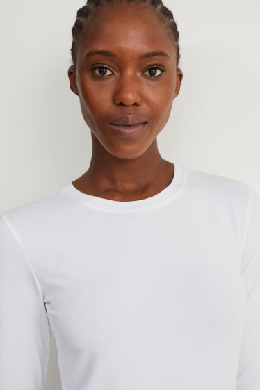 Donna - Confezione da 2 - maglia a maniche lunghe basic - bianco