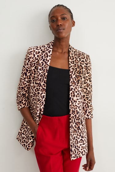 Donna - Blazer - relaxed fit - fantasia - marrone chiaro