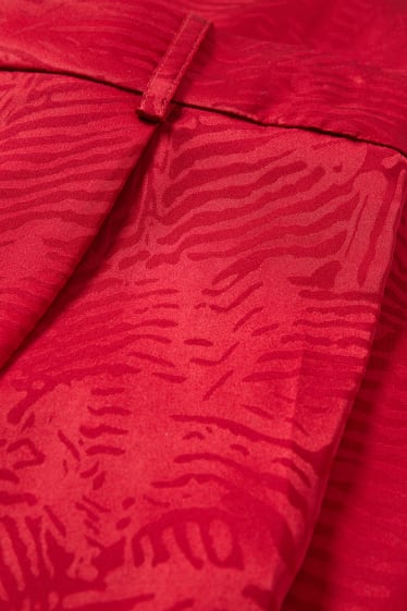 Femmes - Pantalon de toile - mid waist - wide leg - à motif - rouge foncé