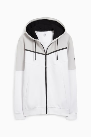 Herren - Sweatjacke mit Kapuze - weiß