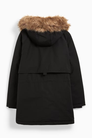 Joves - CLOCKHOUSE - parca amb caputxa i rivet de pèl sintètic - hivern - negre