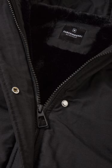 Donna - CLOCKHOUSE - parka con cappuccio e riporto di ecopelliccia - inverno - nero