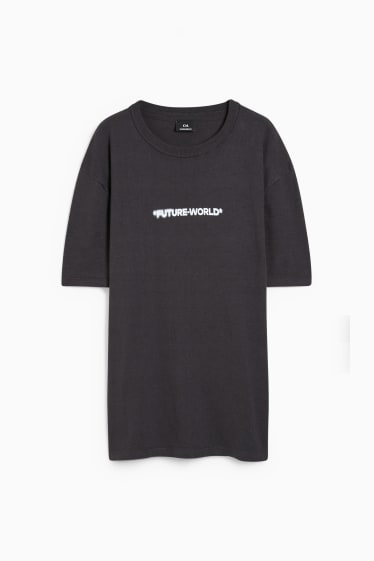 Hommes - T-shirt surdimensionné - gris foncé