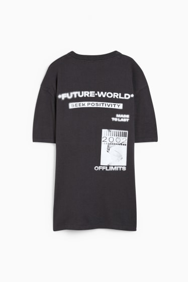 Uomo - T-shirt oversized - grigio scuro