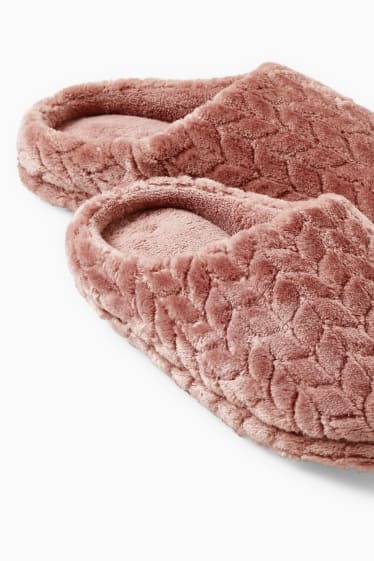 Donna - Pantofole di ecopelliccia - rosa scuro