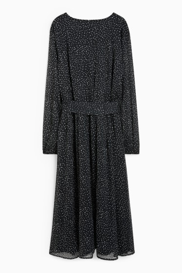 Women - Wrap dress - polka dot - black / white