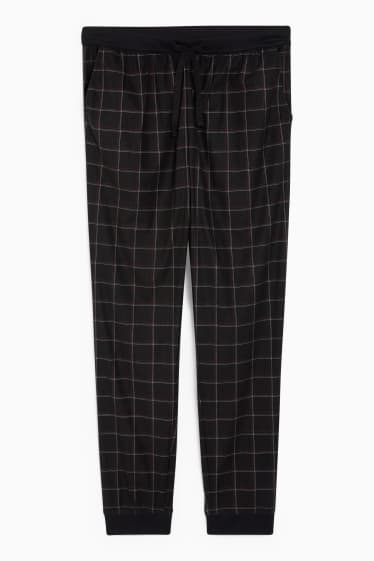 Heren - Pyjamabroek - geruit - zwart