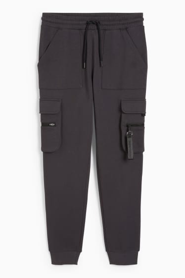 Hommes - Pantalon de jogging cargo - gris foncé