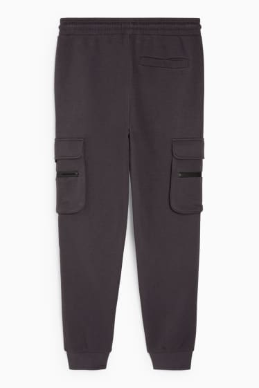 Hommes - Pantalon de jogging cargo - gris foncé