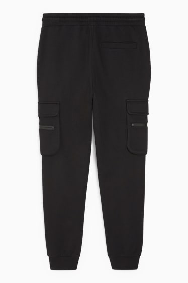 Hommes - Pantalon de jogging cargo - noir