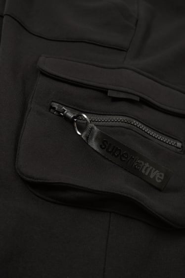 Hommes - Pantalon de jogging cargo - noir