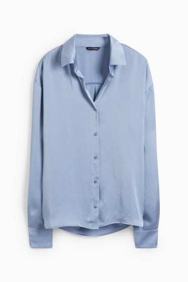 Teens & young adults - CLOCKHOUSE - satin blouse - blue