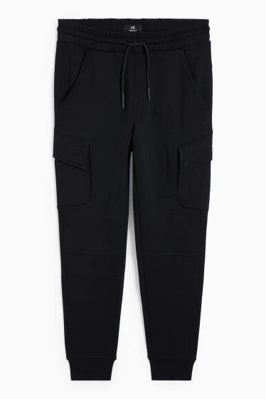 Hommes - Pantalon de jogging cargo - noir