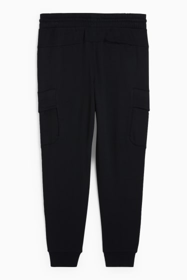 Hommes - Pantalon de jogging cargo - noir