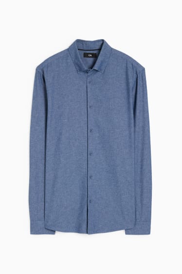 Uomo - Camicia - regular fit - button down - blu