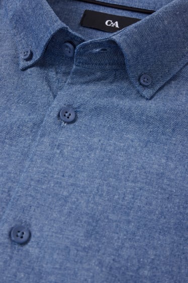 Uomo - Camicia - regular fit - button down - blu