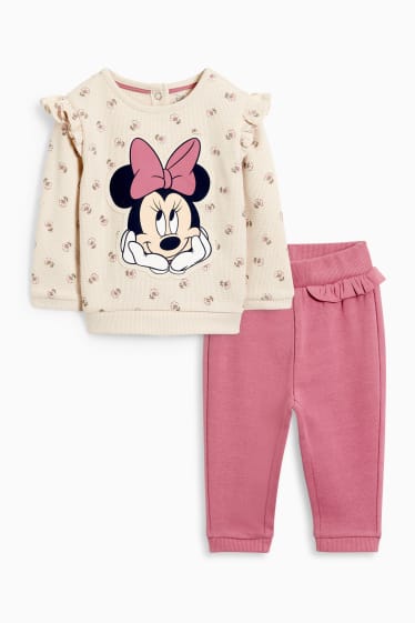 Bebeluși - fete - Minnie Mouse - compleu bebeluși - roz