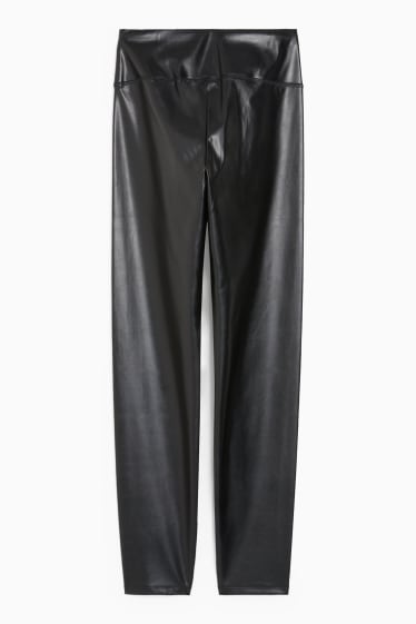 Dona - Leggings - pell sintètica - negre