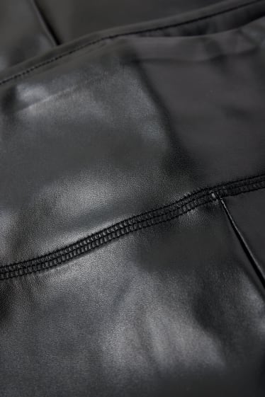 Dona - Leggings - pell sintètica - negre