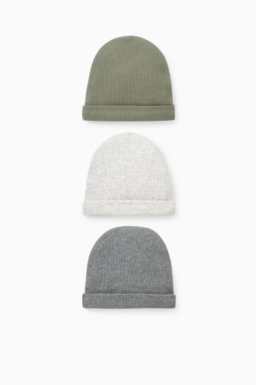 Bébés garçons - Lot de 3 - bonnets pour bébé - kaki