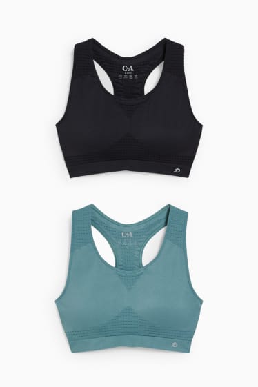 Damen - Multipack 2er - Funktions-BH - wattiert - grün