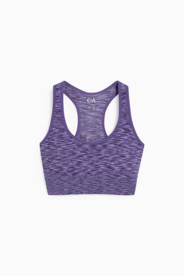 Women - Sports bra - padded - seamless - violet