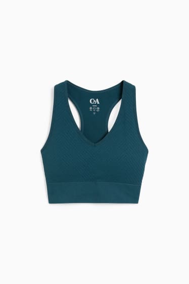 Femmes - Soutien-gorge de sport - ampliforme - sans coutures - bleu pétrole