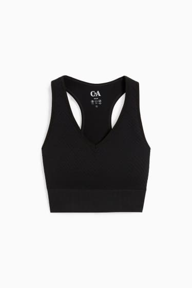 Damen - Funktions-BH - wattiert - seamless - schwarz