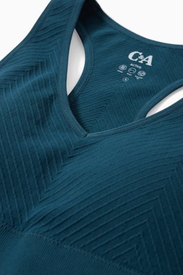 Femmes - Soutien-gorge de sport - ampliforme - sans coutures - bleu pétrole