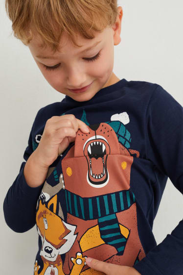Kinder Jungen - Multipack 3er - Langarmshirt - dunkelblau