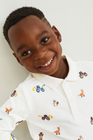 Kinderen: jongens - Poloshirt - zuiver wit