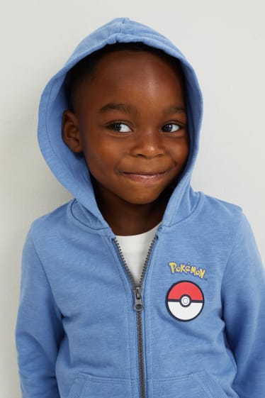 Kinder Buben - Pokémon - Sweatjacke mit Kapuze - blau