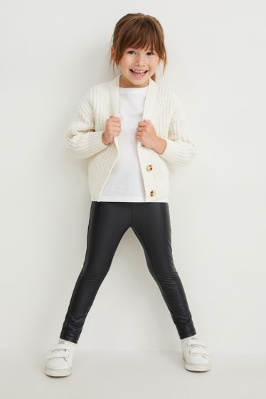 Kinderen - Legging - imitatieleer - zwart