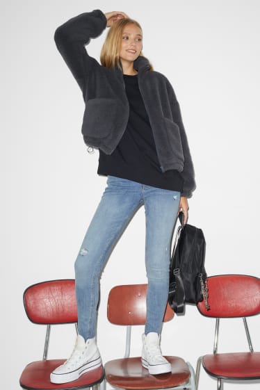 Damen - CLOCKHOUSE - Skinny Jeans - Mid Waist - Push-up-Effekt - helljeansblau