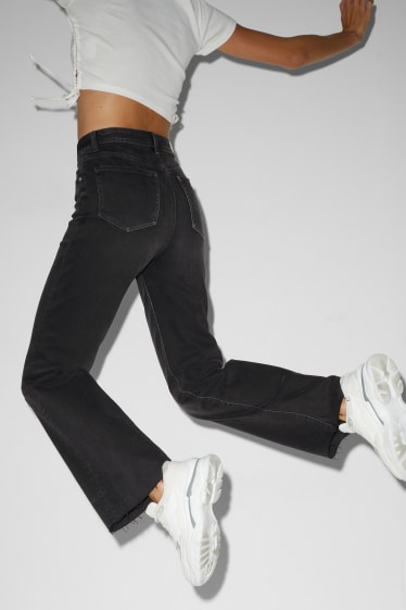 Kobiety - CLOCKHOUSE - loose fit jeans - wysoki stan - dżins-ciemnoszary