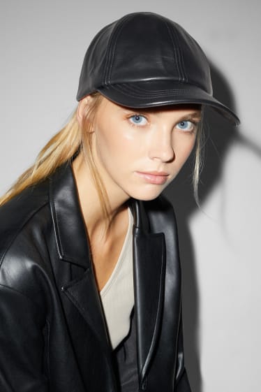 Donna - CLOCKHOUSE - cappellino - similpelle - nero