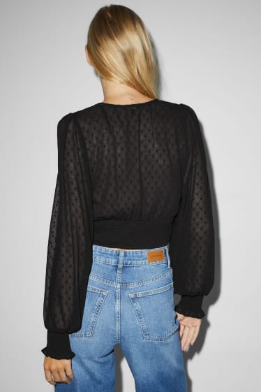 Damen - CLOCKHOUSE - Crop Bluse - schwarz