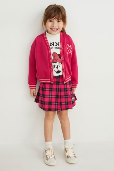 Nena - Minnie Mouse - faldilla - de quadres - fúcsia