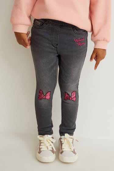 Enfants - Minnie Mouse - jegging jean - jean gris clair