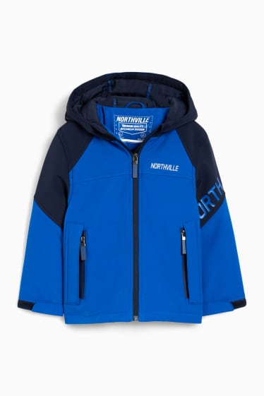 Enfants garçons - Veste softshell à capuche - bleu