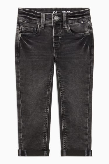 Dzieci - Slim jeans - ciepłe dżinsy - jog denim - dżins-ciemnoszary