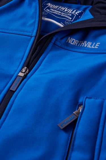 Enfants garçons - Veste softshell à capuche - bleu