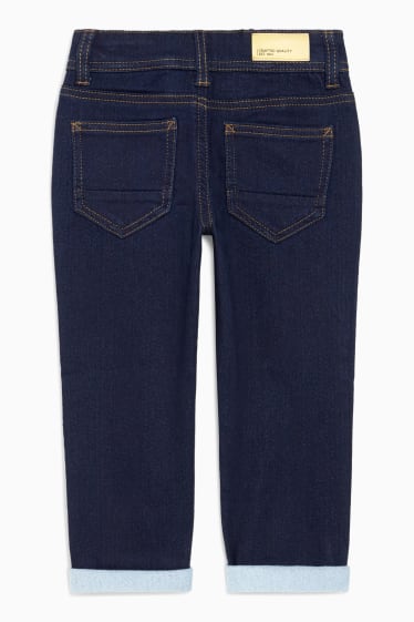 Kinderen - Slim jeans - thermojeans - jog denim - jeansdonkerblauw