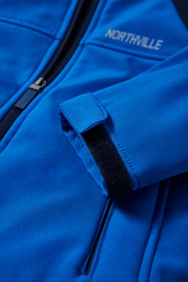 Enfants garçons - Veste softshell à capuche - bleu