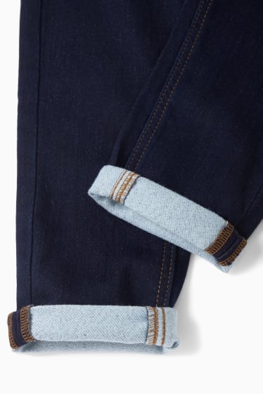 Kinderen - Slim jeans - thermojeans - jog denim - jeansdonkerblauw